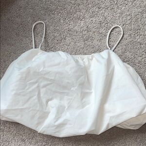 H&M White Bubble hem strappy top